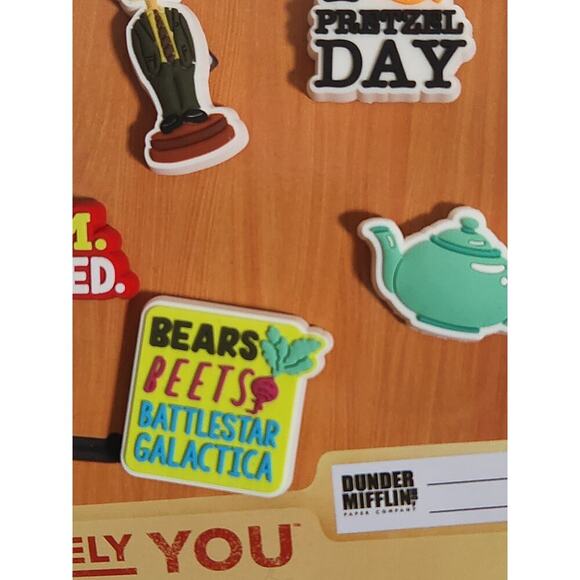 Crocs Jibbitz The Office 5 Pack Charms Dwight Bears Beets Battlestar Galactica - Picture 3 of 5